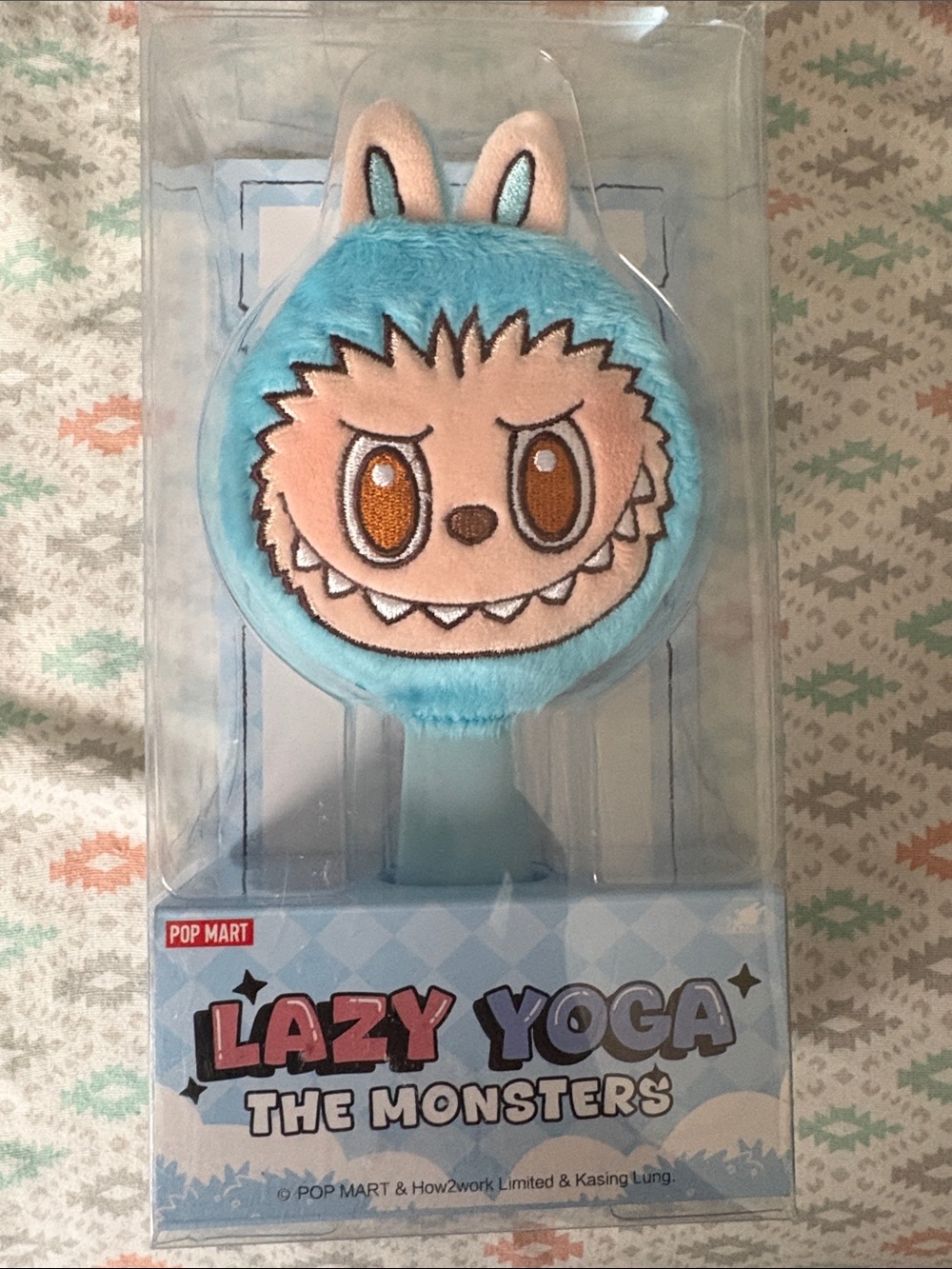 Lazy Yoga The Monsters Plush Rattle - Blue